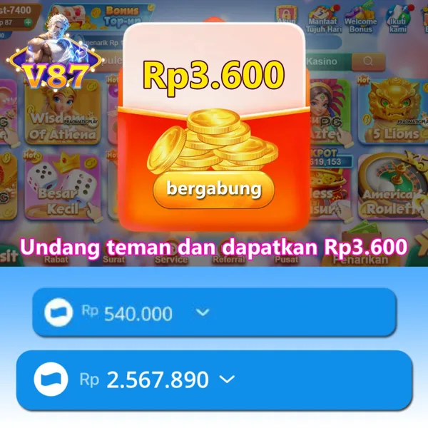 V87 Bonus Member Baru 100%